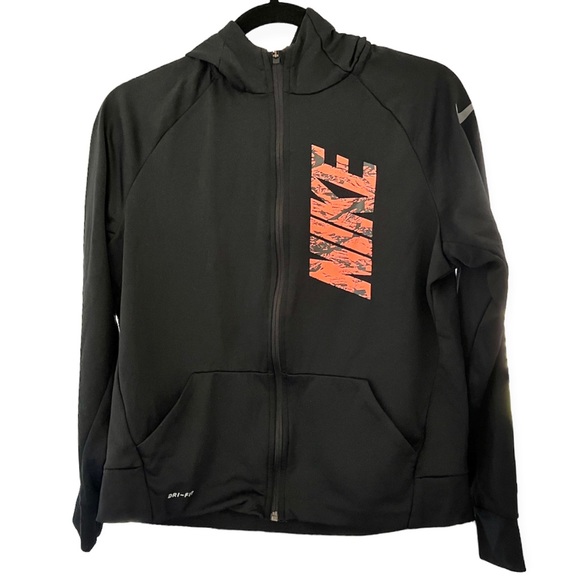Nike Boys Size XL Black Dri-FIT Active Zip-Front Training Hoodie - EUC - Picture 1 of 7